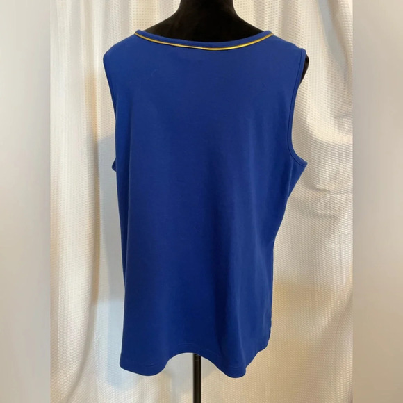 Quacker Factory blue rhinestone accented tank top size XL - Picture 4 of 7